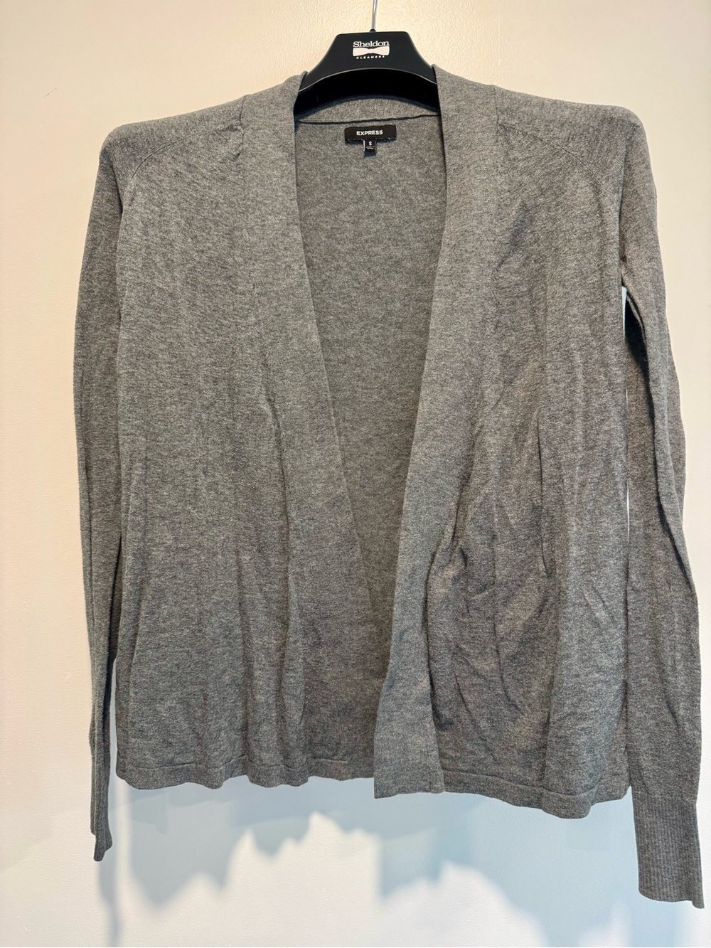 Express Open-Front Light Gray Cardigan